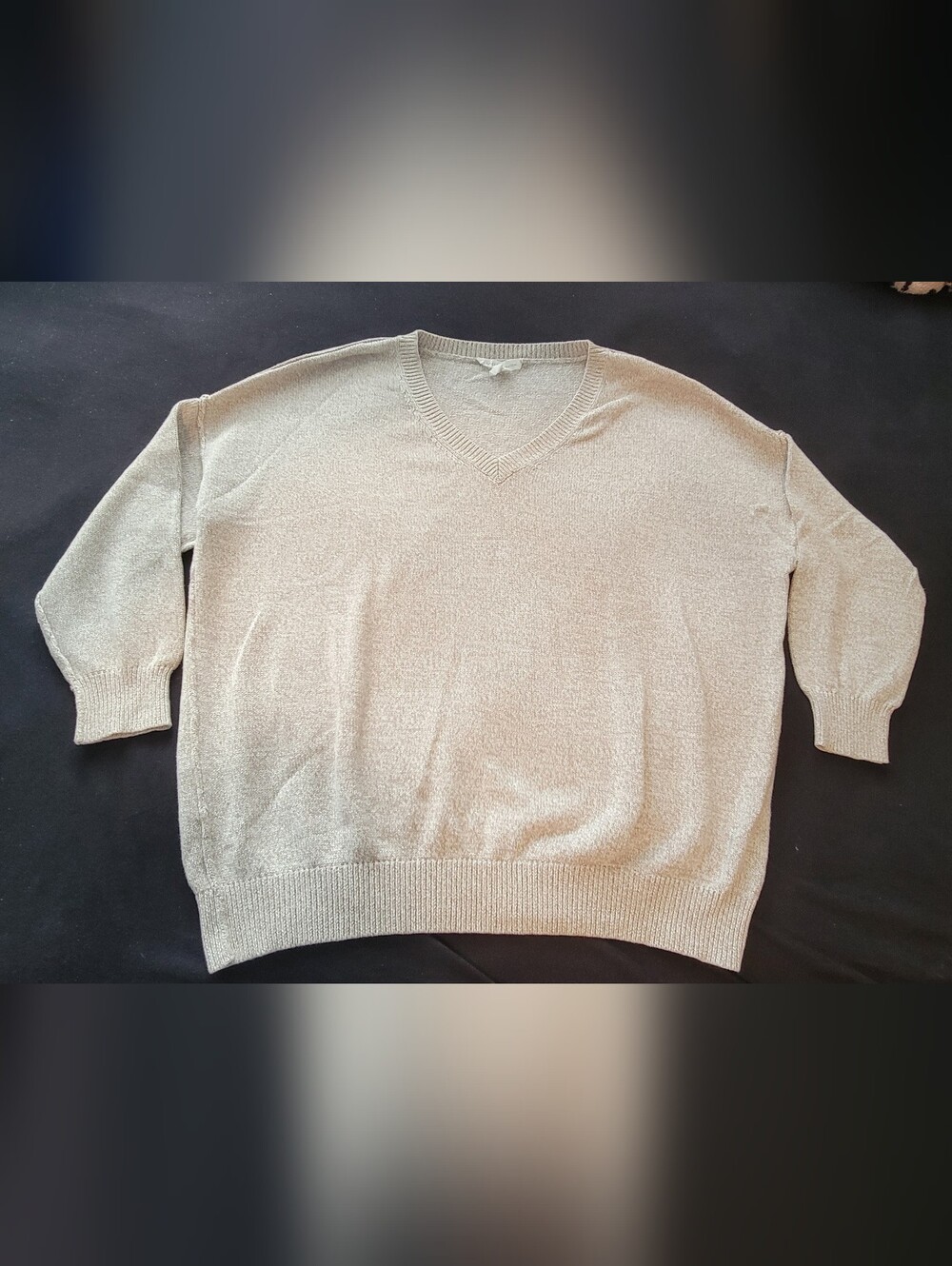 Classic V-Neck Women's Sweater in Light Beige